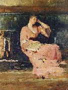 Vaclav Brozik A Seated Lady oil painting